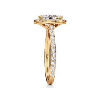 Cathedral Prong Set Halo Marquise Engagement Ring