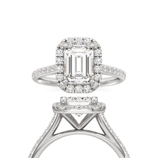 Cathedral Prong Set Halo Oval Engagement Ring