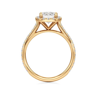 Cathedral Prong Set Halo Marquise Engagement Ring