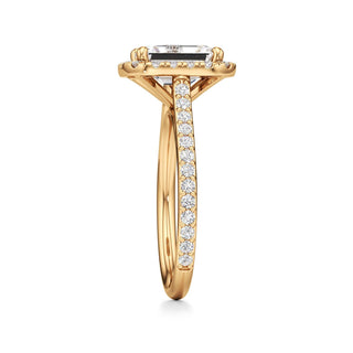 Cathedral Prong Set Halo Marquise Engagement Ring
