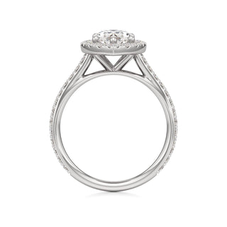 Cathedral Prong Set Halo Marquise Engagement Ring