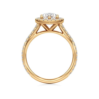 Cathedral Prong Set Halo Marquise Engagement Ring
