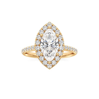 Cathedral Prong Set Halo Marquise Engagement Ring
