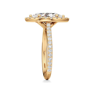 Cathedral Prong Set Halo Marquise Engagement Ring