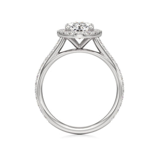 Cathedral Prong Set Halo Marquise Engagement Ring