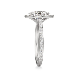Cathedral Prong Set Halo Marquise Engagement Ring