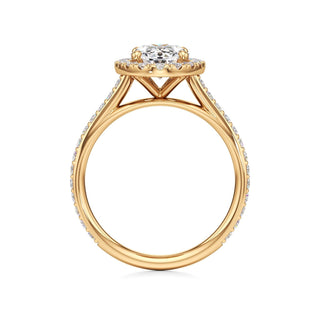 Cathedral Prong Set Halo Marquise Engagement Ring