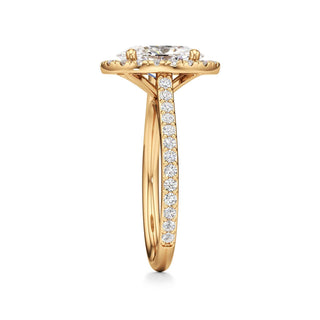 Cathedral Prong Set Halo Marquise Engagement Ring