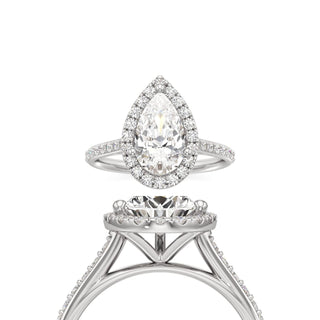Cathedral Prong Set Halo Oval Engagement Ring
