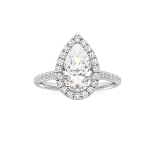 Cathedral Prong Set Halo Marquise Engagement Ring