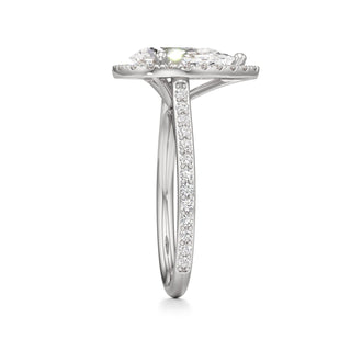 Cathedral Prong Set Halo Marquise Engagement Ring
