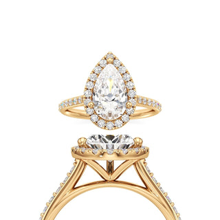 Cathedral Prong Set Halo Oval Engagement Ring