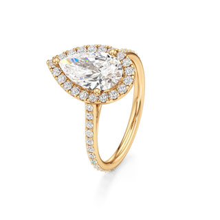 Cathedral Prong Set Halo Marquise Engagement Ring