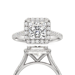 Cathedral Prong Set Halo Oval Engagement Ring