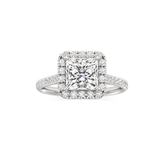 Cathedral Prong Set Halo Marquise Engagement Ring