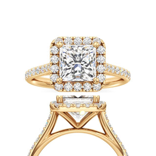 Cathedral Prong Set Halo Oval Engagement Ring