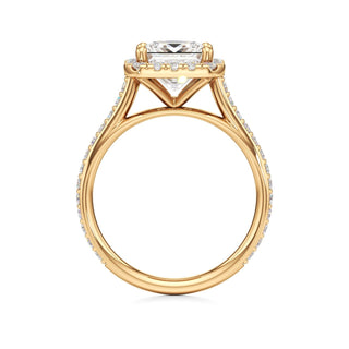 Cathedral Prong Set Halo Marquise Engagement Ring