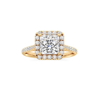 Cathedral Prong Set Halo Marquise Engagement Ring