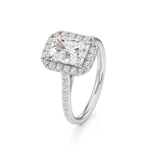 Cathedral Prong Set Halo Marquise Engagement Ring