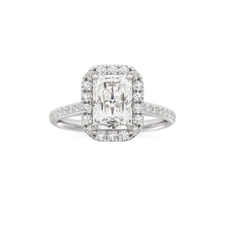 Cathedral Prong Set Halo Marquise Engagement Ring