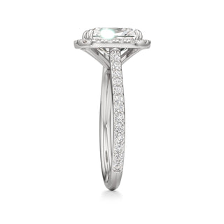 Cathedral Prong Set Halo Marquise Engagement Ring