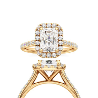 Cathedral Prong Set Halo Oval Engagement Ring