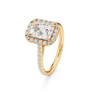 Cathedral Prong Set Halo Marquise Engagement Ring