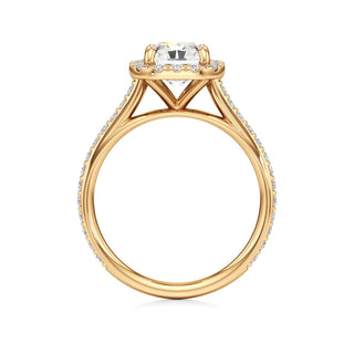 Cathedral Prong Set Halo Marquise Engagement Ring