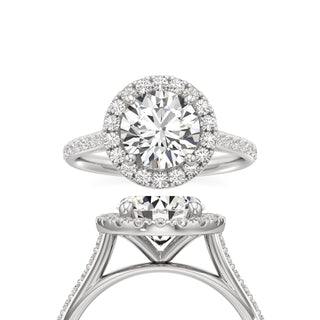 Cathedral Prong Set Halo Oval Engagement Ring