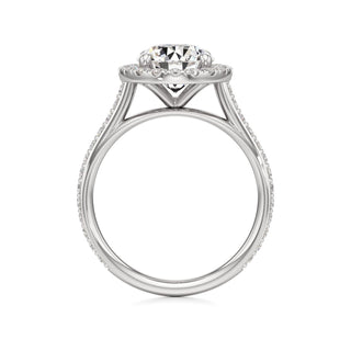 Cathedral Prong Set Halo Marquise Engagement Ring