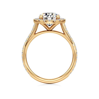 Cathedral Prong Set Halo Marquise Engagement Ring