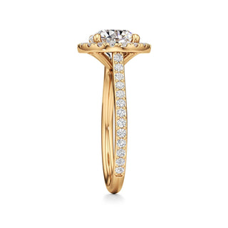 Cathedral Prong Set Halo Marquise Engagement Ring