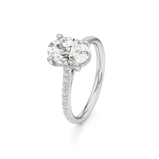 Cathedral Prong Set Hidden Halo Marquise Engagement Ring
