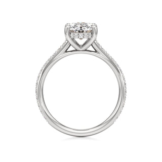 Cathedral Prong Set Hidden Halo Marquise Engagement Ring
