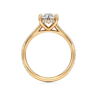 Cathedral Prong Set Hidden Halo Marquise Engagement Ring