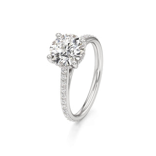 Cathedral Prong Set Hidden Halo Marquise Engagement Ring