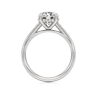 Cathedral Prong Set Hidden Halo Marquise Engagement Ring