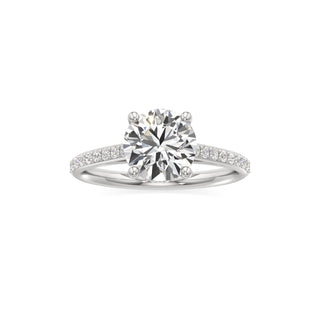 Cathedral Prong Set Hidden Halo Marquise Engagement Ring