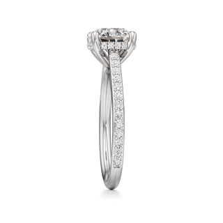 Cathedral Prong Set Hidden Halo Marquise Engagement Ring