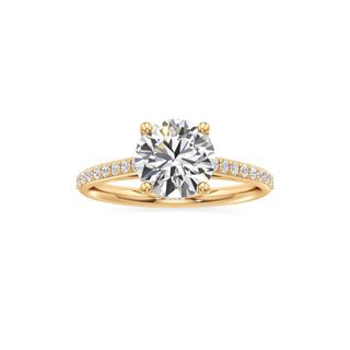 Cathedral Prong Set Hidden Halo Marquise Engagement Ring