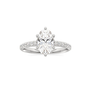 Cathedral Prong Set Six Prong Marquise Engagement Ring