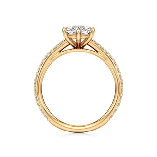 Cathedral Prong Set Six Prong Marquise Engagement Ring