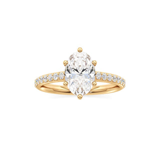 Cathedral Prong Set Six Prong Marquise Engagement Ring