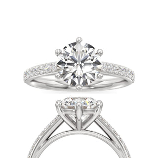 Cathedral Prong Set Six Prong Marquise Engagement Ring