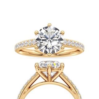 Cathedral Prong Set Six Prong Marquise Engagement Ring