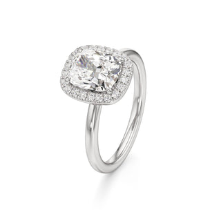 Celeste Round Halo Plain Band