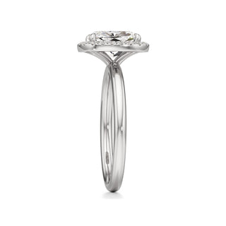 Celeste Round Halo Plain Band