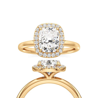 Celeste Elongated Cushion Halo Plain Band