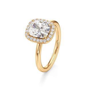 Celeste Round Halo Plain Band