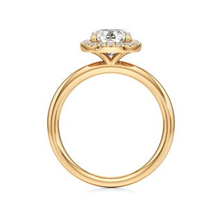 Celeste Round Halo Plain Band